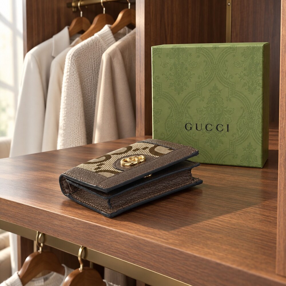Gucci GG Marmont Jumbo GG Compact Wallet - Picture 3 of 6